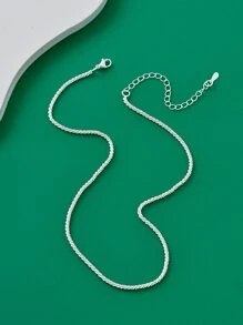 1入時尚休閒精美閃亮優雅派對節日禮物婚禮女士女孩項鍊頸圈 - 銀色 - 查看 2