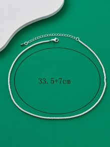 1入時尚休閒精美閃亮優雅派對節日禮物婚禮女士女孩項鍊頸圈 - 銀色 - 查看 4