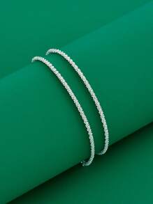 1入時尚休閒精美閃亮優雅派對節日禮物婚禮女士女孩項鍊頸圈 - 銀色 - 查看 3