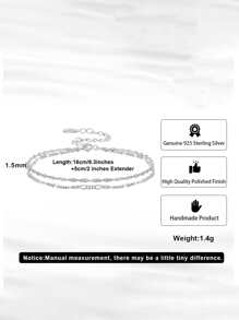 ORSA JEWELS 1 PC Genuine 925 Sterling Silver Double Layers Chain Bracelet Women Hand Chain Polished Finish Jewelry Gift For Birthday Anniversary Day Wedding Party Holiday