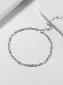 ORSA JEWELS 1 PC Genuine 925 Sterling Silver Double Layers Chain Bracelet Women Hand Chain Polished Finish Jewelry Gift For Birthday Anniversary Day Wedding Party Holiday