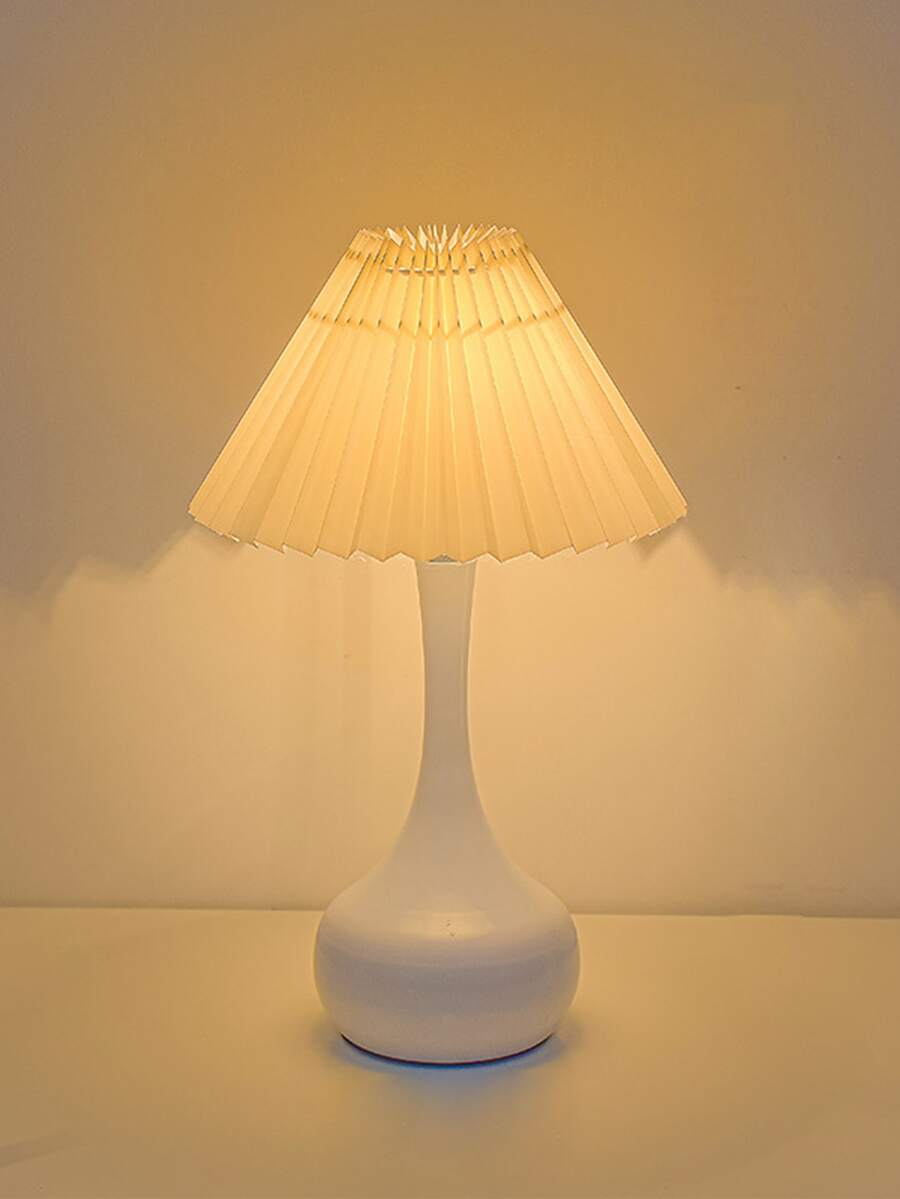 poliéster Lámpara de escritorio , moderno beige con diseño de fruncido lámpara de mesita para casa Decoración - Beis - Ver 1