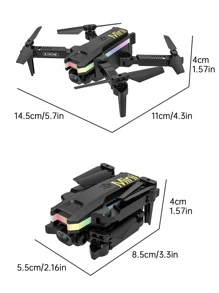 Xt8 無人機帶攝像頭迷你四軸飛行器，雙鏡頭，高度保持，LED 燈，遙控器，氣壓固定高度，智能手機控制，360 度滾動 - 黑色 - 查看 2