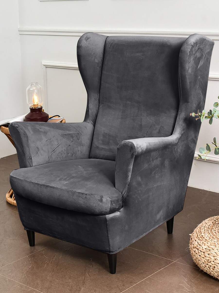 1pc Home Bedroom Wing-shaped Tiger Ottoman Cover - Grey - View 1