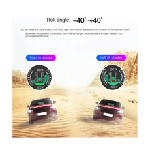 X94 Car HUD Digital Inclinometer Clinometer 4X4GPS Off-Road Auto Pitch Roll Angle Smart Head Up Display Slope Meter - Black - View 1