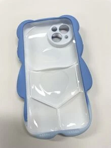 Ins Simple Blue Sky, Clouds, Bears Design Phone Case Compatible With Apple Iphone 11/12/13/14 Version (pro/pro Max), Soft Silicone Full Coverage Protection Case - Blue - View 3