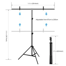 Puluz PULUZ Kit de support en forme de T pour fond de studio photo 1x2m avec clips (vert)