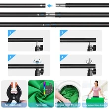 Puluz PULUZ Kit de support en forme de T pour fond de studio photo 1x2m avec clips (vert)
