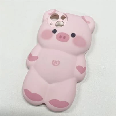 Ốp lưng silicon màu hồng dễ thương hình chú heo ngộ nghĩnh, kiểu dáng Hàn Quốc, hoạt hình, thiết kế 3D hình heo đáng yêu, tương thích với iPhone 14 Pro Max/13/12/11, chống nước, chống sốc, chống rơi, chống trầy xước, quà tặng mùa xuân, quà sinh nhật.