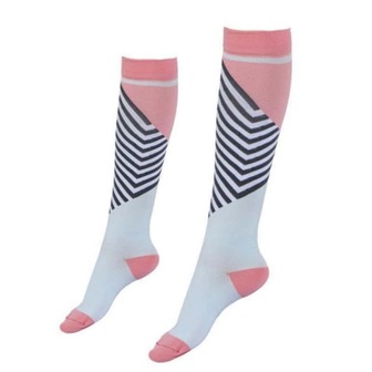 1pair Compression Calf Length Socks With Pressure, For Summer Sports Running Fitness,pink