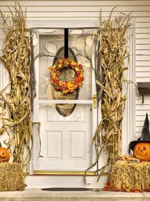 1 Pc Premium Wreath Hanger For Front Door, Black Over The Door Metal Hooks, Long Wreath Hangers For Hanging Christmas Decorations, Clothes, Towels, Signs And More