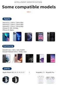 素色三合一無線充電器適用於Apple Watch,iPhone,AirPods - 黑色 - 查看 5