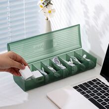 Plastic Cable Organizer Box For Phone Charger And Other Cables, Power Cord Storage Case With Dividers And Winder - White - View 1
