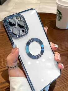 Electroplating Transparent Cd Pattern Phone Case