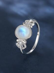 1 Sang Trọng Công Chúa Bạc Hình Bầu Dục Đá Mặt Trăng Cho Nữ, Hẹn Hò/Sinh Nhật/Đính Hôn/Quà Cưới, bộ Trang Sức Thời Trang - Bạc - Xem 10