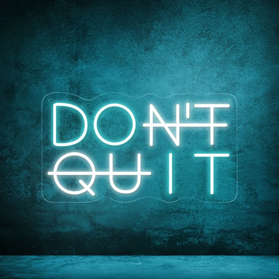 Don'T Quit / DO IT Modern Slogan LED Neon Light Neon Sign Dimmable Light For Office Home Gym Room Wall Decor - Blue - View 1