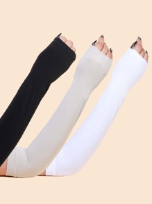 3 Pairs/set Basic Solid Color Arm Sleeves - Multicolor - View 1