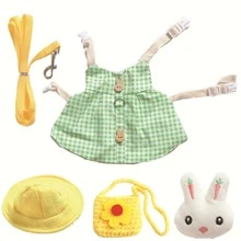 5 piezas/set Disfraz de mascota conejo ropa gato conejito vestimenta ( al azar estilo & color ) - Multicolor - Ver 3