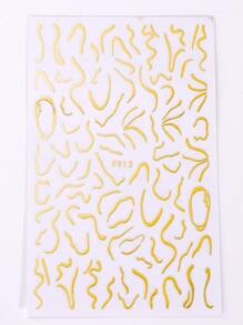 2pcs Gold Color Lines Nail Stickers Elegant Nail Art Decals Romance DIY for Women Nail Art Decoration - Gold - View 3