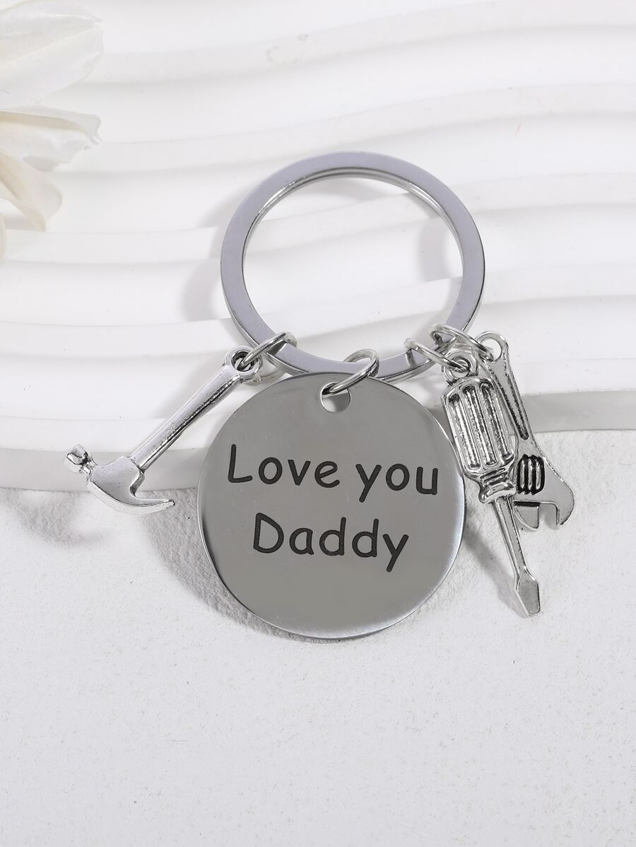 1入組男士工具吊墜鑰匙圈 - 銀色 - 查看 1