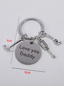 1入組男士工具吊墜鑰匙圈 - 銀色 - 查看 3