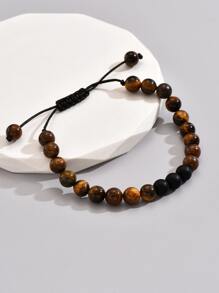 1 Đơn giản Có thể điều chỉnh Vòng tay cườm - màu nâu - Xem 2