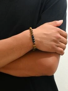 1 Đơn giản Có thể điều chỉnh Vòng tay cườm - màu nâu - Xem 3