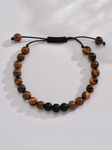 1 Đơn giản Có thể điều chỉnh Vòng tay cườm - màu nâu - Xem 1