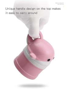 Cartoon Dolphin Portable Baby Milk Powder Container, Sealed Moisture-Proof Food Storage Box With Compartments For Outdoor Use - Pink - View 5