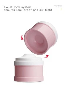Cartoon Dolphin Portable Baby Milk Powder Container, Sealed Moisture-Proof Food Storage Box With Compartments For Outdoor Use - Pink - View 4