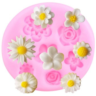 1入組矽膠模具,創意花朵形狀DIY矽膠模具適用於工藝