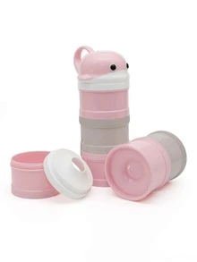 Bebé Polvo con dibujos animados con diseño de delfín PP portátil leche almacenamiento para exterior - Rosa coral - Ver 2