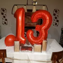 40 Inch Red Number Balloons - Large Helium Foil Balloons For Birthday Party (Numbers 0-9), Valentine's Day - Red - View 5