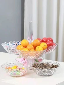 1 Đĩa Nhựa Trái Cây Có Thể Tháo Rời Nhỏ Hộp Ăn Nhẹ Cho Bàn Phòng Khách Bàn Ăn Sáng Tạo Món Kẹo Trang Trí Nhà - Trong sáng - Xem 5