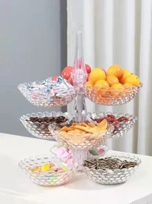 1 Đĩa Nhựa Trái Cây Có Thể Tháo Rời Nhỏ Hộp Ăn Nhẹ Cho Bàn Phòng Khách Bàn Ăn Sáng Tạo Món Kẹo Trang Trí Nhà - Trong sáng - Xem 2