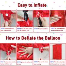 40 Inch Red Number Balloons - Large Helium Foil Balloons For Birthday Party (Numbers 0-9), Valentine's Day - Red - View 8