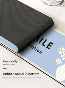 1入組現代簡約風格手繪藍色背景植物和花瓶，字母印花矽膠防滑水龍頭滴水墊，兼容不同水龍頭，適合浴室、廚房 - 彩色 - 查看 9