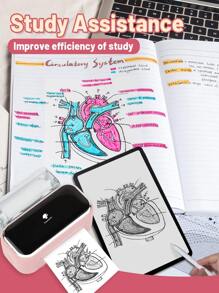 Phomemo M03 Portable Printer-2022 Bluetooth Portable Printer Photo Printer Wireless Portable Mobile Printer Thermal Printer Compatible with iOS + Android,Gift for Mom,Cute School Supplies-Pink - Pink - View 5