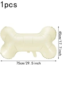 1入組骨形狀鋁箔氣球狗狗骨小氣球創意鋁箔小氣球適用於寵物狗狗兒童生日派對用品 - 米色 - 查看 3
