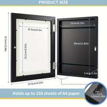 1入組兒童藝術收納盒、磁性相框、海報裝飾圖片收納盒可容納150張圖片、家居裝飾、兒童房裝飾、適合畢業派對禮物、兒童節禮物、婚禮季節禮物 - 黑色 - 查看 6
