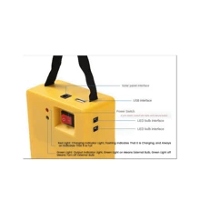 Solar Panel Light 2 Bulb Kit Solar System Energy Saving Solar Light - Yellow - View 4