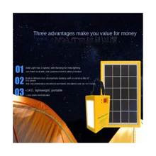 Solar Panel Light 2 Bulb Kit Solar System Energy Saving Solar Light - Yellow - View 5