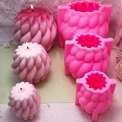 1 件旋转雨滴形 DIY 硅胶蜡烛/肥皂制作模具，几何曲线设计