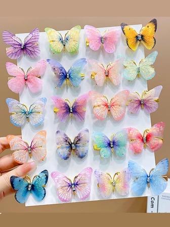 6pcs Butterfly Decor Hair Clips Street Claw Clips Hair Claws Hair Barrettes