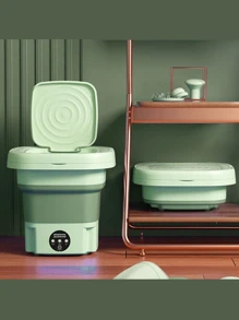 8L可折疊便攜洗衣機,全自動家用短襪和內衣洗衣機,專用至小洗滌 - 綠色 - 查看 6