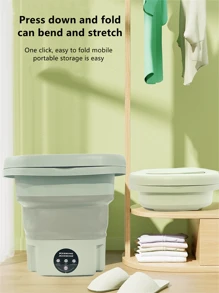 8L可折疊便攜洗衣機,全自動家用短襪和內衣洗衣機,專用至小洗滌 - 綠色 - 查看 4