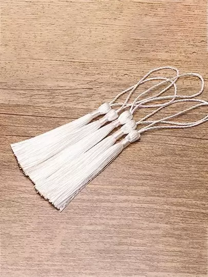 20pcs White Fringe Tassel Trim, 5.11in Long, For Pillow, Keychain, Bookmark, Decorative Lantern, Diy Sewing & Crafts