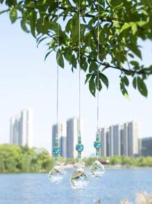 1 件 K9 水晶捕光器水晶灯球吊坠棱镜吊坠花园装饰吊灯水晶配件蓝色