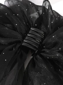 1 件装水钻蝴蝶结发夹，配丝带，适合节日和假日，优雅，发饰，爪夹，发夹，发夹，蝴蝶结配饰，学校用品，学院秋冬发夹，适合度假装扮女士