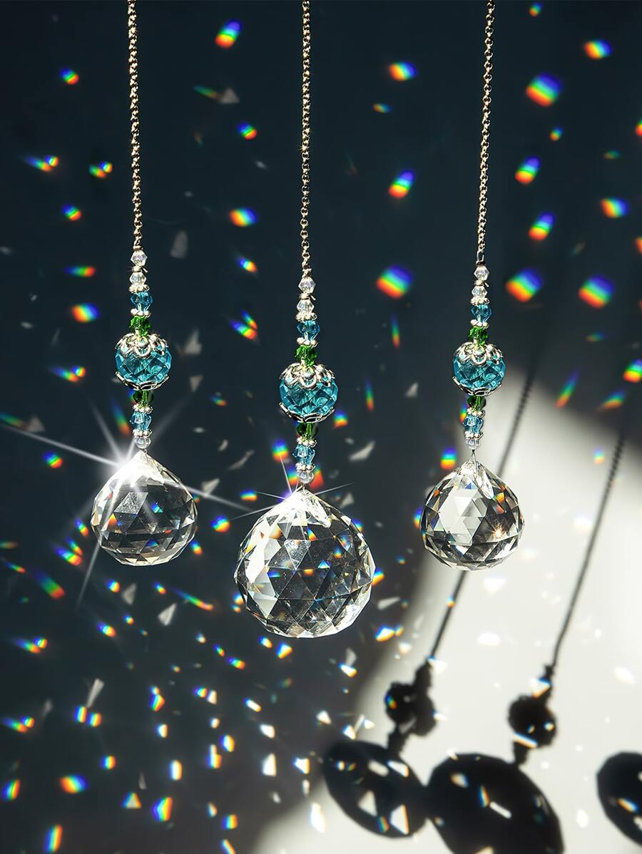 1 件 K9 水晶捕光器水晶灯球吊坠棱镜吊坠花园装饰吊灯水晶配件蓝色